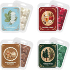 Winter Scented Wax Melts,Christmas Soy Wax Melts for Wax Warmer,Strong Mix Fragrance,Forest Pine,Spiced Cider,Gingerbread Cupcake,Snowflake Peppermint Candle Melts Decor Gift,2.1oz(8 Pack)
