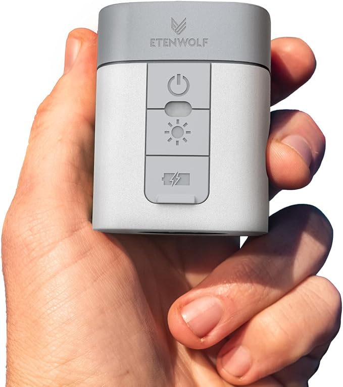 ETENWOLF AIR 3 Air Pump for Inflatables with 2600 mAh Battery & Camping Light, Ultra-Fast and Mini Electric Air Pump, Inflate Deflate for Air Mattress, Pool Floats, Vacuum Storage Bags
