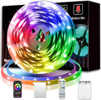 KIKO Powered Led Strip Lights, 20ft one Sets of Strip Light with 4 AA Battery Box/USB RGB LED Light, Remote and APP Control