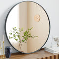 Sweetcrispy Black Round Wall Mirror 20 Inch, Bathroom Mirrors for Over Sink, Wall Decor for Bathroom, Entryway, Bedroom, Vanity