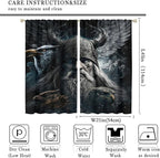 Fantasy Norse Viking Curtains - Cool Gothic Vintage Vikings Mystical Symbol Eagle Thermal Insulated Blackout Curtains - Rod Pocket Window Treatment Drapes for Bedroom 2 Panels 45L x 21W