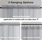 Chyhomenyc Light Grey Sheer Curtains 84 Inch Length 2 Panels, Light Filtering Soft Airy Voile Rod Pocket Sheer Window Drapes for Bedroom Living Room, Each 42Wx84L Inches
