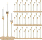 Gold Candlestick Holders Bulk, Decorative Taper Candle Holder for Candlesticks Vintage Gold Candle Sticks Holders for Christmas Wedding Dinner Table Centerpiece Decor (Set of 54)