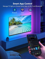 Govee TV LED Backlight, RGBIC Smart LED Strip Lights for 55-65 Inch TVs, Bluetooth and Wi-Fi APP Control, Works with Alexa & Google Assistant, Music Sync, 99+ Scene Modes, Adapter