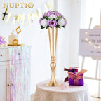 NUPTIO Flower Wedding Centrepieces for Tables - 10 Pcs 9.5in Diameter Lilac & White Artificial Flowers Rose Ball for Centerpieces Table - Fake Rose Arrangements for Weddings Birthday Party Decor
