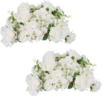 NUPTIO Flower Balls for Wedding Centerpieces - 2 Pcs 14.2 inch Diameter Fake Flower Ball Arrangement Bouquet Party Centerpieces for Tables - White Rose Bouquet Centerpiece Flowers for Wedding Table