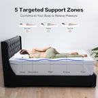 RISAR Memory Foam Mattress Topper California King Size Mattress pad 3’’ Inch High Density Mattress Cooling Gel Thick Topper for Back Pain Relief Best Soft Bed with Cover(72 x 84 inch)