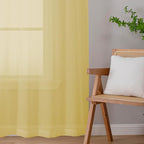 Chyhomenyc Yellow Sheer Curtains 72 Inch Length 2 Panels, Light Filtering Soft Airy Rod Pocket Voile Window Curtain Drapes for French Door Bedroom Living Room, Each 42Wx72L Inches
