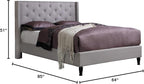 HomeLife furBed00007_Cloth_LightGrey_Full Platform Bed, Grey