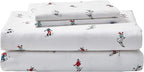 Eddie Bauer - Flannel Sheets Full Size, Anti-Pilling & Wrinkle Resistant Cotton, Touchably Soft for All-Season Comfort - Bed Sheets with Matching Pillowcases & Fitted Sheet (Ski Slope White)