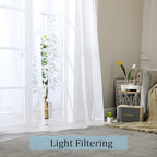 OWENIE Sheer White Curtains 144 inch Extra Long, Elegant and Airy Drapes Translucent Window Treatments for Living Room/Bedroom, White, 2 Panels=84" Wide