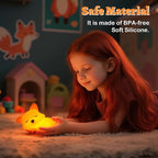 Fox Night Light for Boys Girls, Dimmable Squishy Fox Silicone Animal Lamp, Cute Foxes Gifts Decor Nightlight for Birthday Xmas Gifts