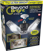 Ontel Beyond Bright LED Garage Light - Ultra-Bright, White Light that is Energy Efficient, Durable, Long-Lasting and Easy to Install (Pack of 2)