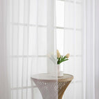 Chyhomenyc Extra Long White Sheer Curtains 120 Inches Long 2 Panels, Light Filtering White Curtains for Living Room, Soft Gentle Voile Rod Pocket Bedroom Window Drapes, 59Wx120L Inch, 10FT, 2PCS
