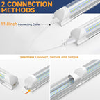 CNSUNWAY 1.5FT LED Shop Light, 20W High-Efficiency Under Cabinet Lighting (6000K Cool White), V-Shape T8 Tube Fixtures – 18" Linkable Under Counter Lights for Kitchen, Workbench, Workshop, 2 Pack