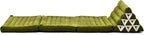 Leewadee - Comfortable Japanese Floor Mattress - Thai Floor Bed with Triangle Cushion - Futon Mattress - Thai Massage Mat, 67 x 21 inches, Green, Kapok Filling