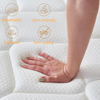 King Size Mattress, 12 Inch King Mattress in a Box, Memory Foam Hybrid Mattresses with Individual Pocket Spring for Motion Isolation & Silent Sleep, Pressure Relief, Medium Firm
