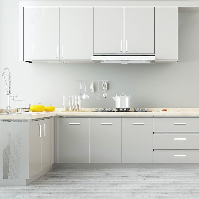 Cabinet Pulls Brushed Nickel Cabinet Handles Square Drawer Pulls, 50 Pack 6-1/4 Inch Stainless Steel Kitchen Door Cupboard Cabinet Handles, Cabinet Hardware Drawer Handles, 160mm Hole Centers