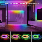 GUPUP 16.4 FT Smart RGB IC RGB LED Strip Lights for Bedroom, 5050 LED Lights for Room, DIY Multiple Colors on One Line, Color Changing Strip Lighting Music Sync, Halloween, Christmas