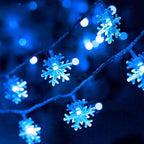 DomeStar Christmas Snowflake String Lights,9.8Ft 20 LED Battery Powered Christmas Fairy Lights Hanging Decor for Xmas Tree Party Wedding New Year Bedroom Patio Wall Indoor Outdoor Decorations Blue