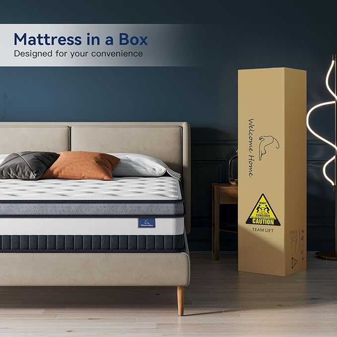 Vesgantti Twin XL Mattress 12 Inch Innerspring Multilayer Hybrid XL Twin Mattress - Ergonomic Design with Memory Foam and Pocket Spring Mattresses Twin XL Size - Box Top Series Medium Firm Feel