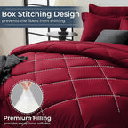 HEVUMYI Red Twin-XL Comforter Set - 5-Piece All Season Bed in a Bag Twin-XL, Ultra Soft Bedding Set with Comforter, Flat Sheet, Fitted Sheet, Pillowcases, Pillow Shams