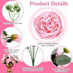 Hoteam 24 Bundles Artificial Peonies Flowers Wedding Faux Flowers Silk Peony Bouquet Bulk Bride Fake Florals Arrangements for Table Centerpieces Wedding Party Vase Decor (Light Pink)