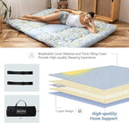 MAXYOYO Little Floal Japanese Futon Floor Mattress, Bed Mattress Topper Portable Thick Sleeping Pad Floor Bed Roll Up Camping Mattress Folding Couch Bed Mattress Pad for Guest Room, Queen Size