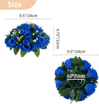 NUPTIO Flower Ball Arrangement Bouquet - 10 Pcs 9.5 inch Diameter Royal Blue Fake Flowers Roses Balls for Centerpieces Tables - Artificial Rose Arrangements for Wedding Centerpiece Table Decorations