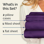 Twin XL 4 Piece Sheet Set - Comfy Breathable & Cooling - Ultra-Soft Hotel Luxury Bedding Set with 8-16 Inch Deep Pockets - 1 Flat & 1 Fitted Sheet & 2 Pillowcases - Wrinkle Free & Easy Care - Purple