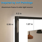 40"x32" Framed Bathroom Mirror with Lights, Motion Sensor Black Vanity Mirror Wall Mounted with 1.97" Front Light Source & Backlit, 3 Colors Dimmable Anti-Fog, Tempered Glass, HD Reflection