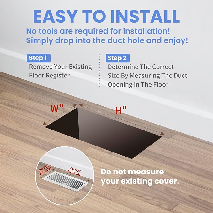 4x8 Inches Heavy Duty Walkable Floor Register - Easy Adjust Air Supply Lever Decorative Floor Vent Covers, Boston Design Vent Covers for Home - Antique Brass