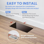 4x8 Inches Heavy Duty Walkable Floor Register - Easy Adjust Air Supply Lever Decorative Floor Vent Covers, Boston Design Vent Covers for Home - Antique Brass