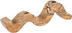 Bloomingville Marble Wave Double Taper Candle Holder, Brown Forest