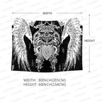 F-FUN SOUL Vikings Tapestries Norse Warriors Tapestry 80x60inches Scandinavian Tapestry Twins Ravens Nordic Viking Odin Wall Hanging Tapestries for Living Room Bedroom Viking Decor GTLSFS411