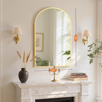 Sweetcrispy 24"x36.5" Arched Gold Bathroom Mirrors for Wall, Bathroom Mirrors for Over Sink, Wall Decor for Bathroom, Entryway, Bedroom, Vanity