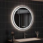 ROOMTEC 24 Inches LED Bathroom Mirror with Front and Backlit,Anti-Fog,3 Colors and Dimmable Light(ETL/UL Certification)