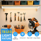 CNSUNWAY LED Shop Light 2FT, 20W 3000LM, 3000K Warm White, T8 LED Tube Lights, Ceiling and Utility Shop Lights, Linkable Light Fixture for Room, Garage, Workbench, ETL Listed (Pack of 2)