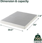 ZINUS 4 Inch Box Spring with Cover, No Assembly Mattress Foundation, Sturdy Metal Structure, Queen, White