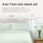 Threadmill Sheets for Twin Mattress | 800 Thread Count Twin Bed Sheets Set with 15” Deep Pocket | Sateen Weave, Better Than Egyptian Cotton, 3-Piece Bedding Set with Cooling Effect | Seaglass