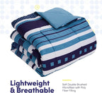 Sweet Home Collection 7 Piece Comforter Set Bag Solid Color All Season Soft Down Alternative Blanket & Luxurious Microfiber Bed Sheets, Marino, King