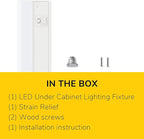 GETINLIGHT 30-inch Hardwired Only 3 Color LED Under Cabinet Lighting, Selectable 3000K/4000K/5000K, Dimmable, Matte White Finished, ETL Listed, IN-0201-14-WH-345K