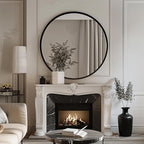 Round Mirror 30 inch, Large Round Mirror, Black Circle Mirrors Aluminum Frame, Circle Mirrors for Wall, Bathroom, Living Room, Hallway.