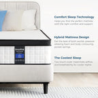 Inofia 10 Inch Queen Hybrid Double Mattress in a Box - Medium Firm, Memory Foam & Pocket Springs, Fiberglass Free, Motion Isolation, Pressure Relief, Edge Support, 10-Year Support, CertiPUR-US