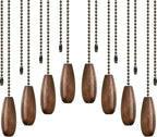 8 Pieces Ceiling Fan Pull Chains Extender Wooden Pendant Pull Chain Extension for Ceiling Light Lamp Fan(Walnut Color)