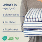 King Size 4 Piece Sheet Set - Comfy Breathable & Cooling Bed Sheets Set - Hotel Luxury Bedding for Women, Men, Kids, Teens, Boys & Girls - Deep Pockets, Soft, Wrinkle Free - Oeko-Tex - Blue Stripes 2