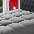 SOPAT Mattress Topper Twin Size Extra Thick Mattress Pad 8-21" Deep Pocket Soft Down Alternative Fill Mattress Protector Pillow Top Mattress Cover (39x75 Inches, Grey)