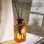 M&SENSE 10.14 oz Large Reed Diffuser Set | Cinnamon Vanilla Scent Oil Diffuser with Sticks |Hotel Collection Non-Toxic Essential Oil |for Bedroom Bathroom Living Room
