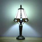 Tiffany Small Table Lamp 3-Way Color Temperatures Dragonfly Stained Glass Table Lamps for Living Room, Bedroom Bedside Nightstand Night Light Home Office Desk Lamp+LED Bulb,6X6X12.5Inch