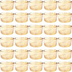 GOLDEAL 30 Pcs Gold Glass Small Tealight Candle Holders-Tea Candle Holders Bulk - Perfect for Weddings, Parties, Dinners - Ideal for 1.5" Standard Tealights and Candle Moulds…